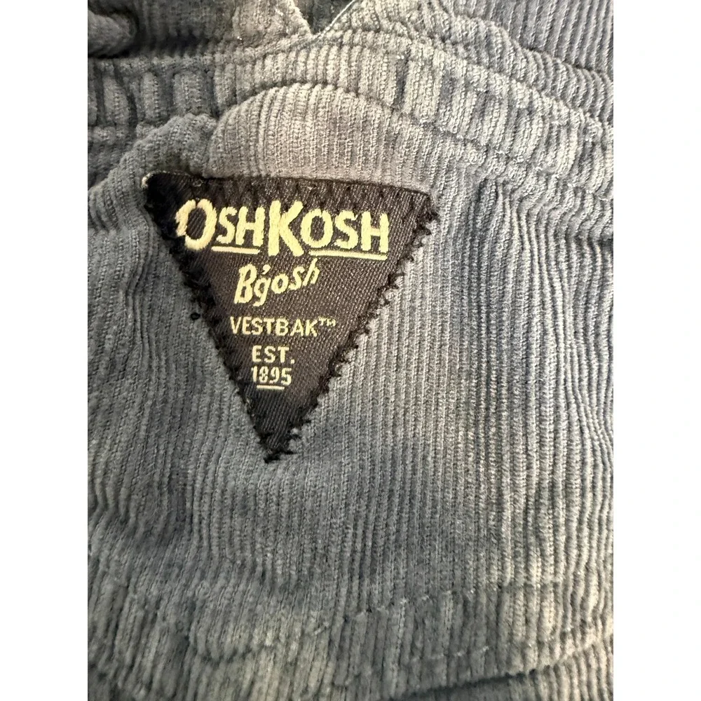OshKosh B'gosh Overalls Kids 18M Blue Flannel Lined Corduroy Vestbak OSH11771